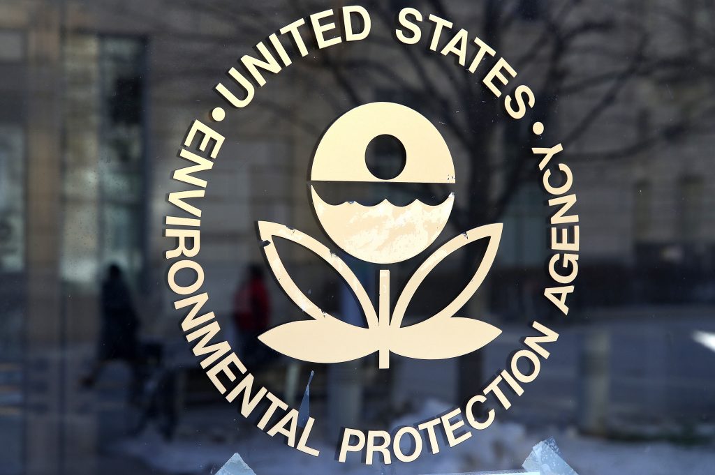 The EPA symbol on a window. The EPA wants to reduce emissions on vehicles, including motorsports. 