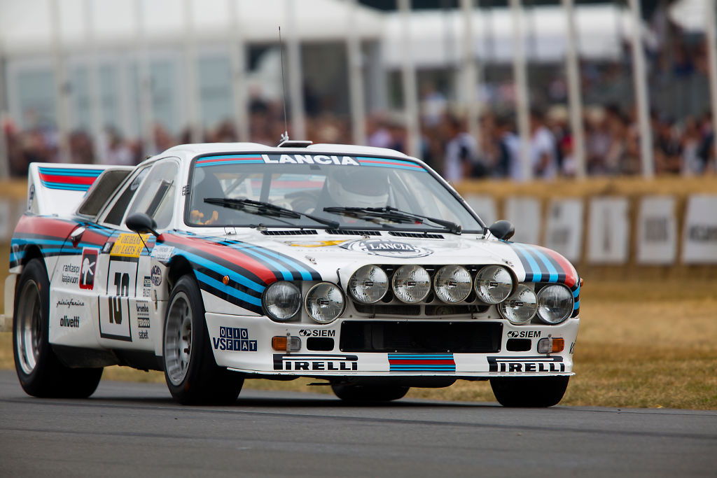 The 1983 Lancia 037 with Martini's white red and blue livery