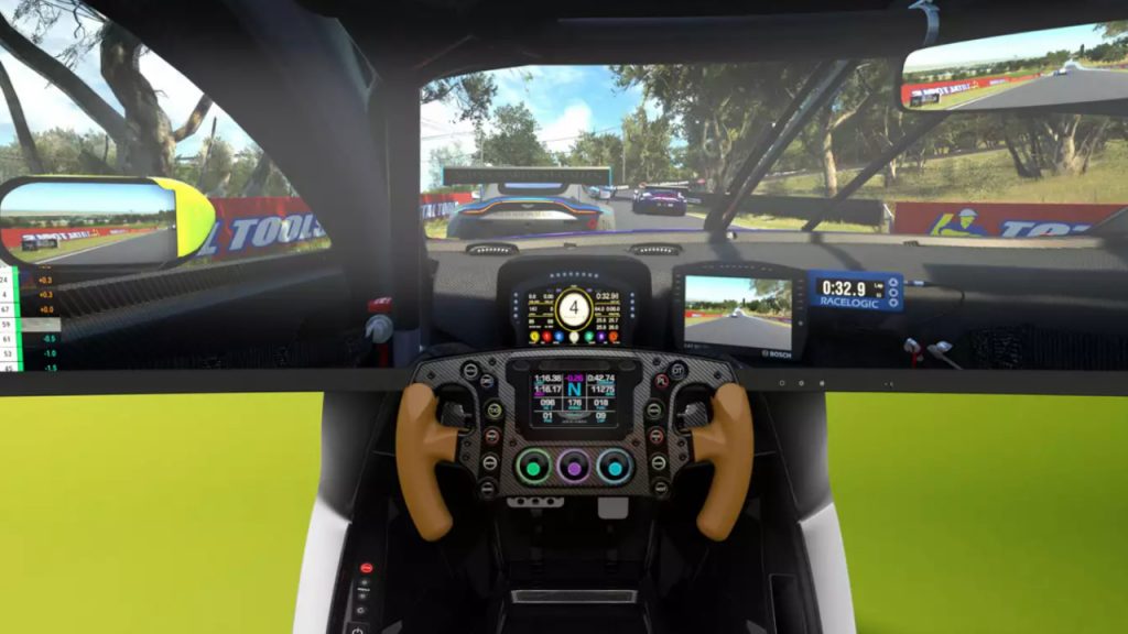 The AMR-C01 Aston Martin racing simulator. 
